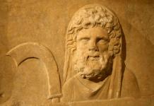 Кронос (Крон), титан, сын Урана, отец Зевса и других олимпийских богов Хронос бог древней греции